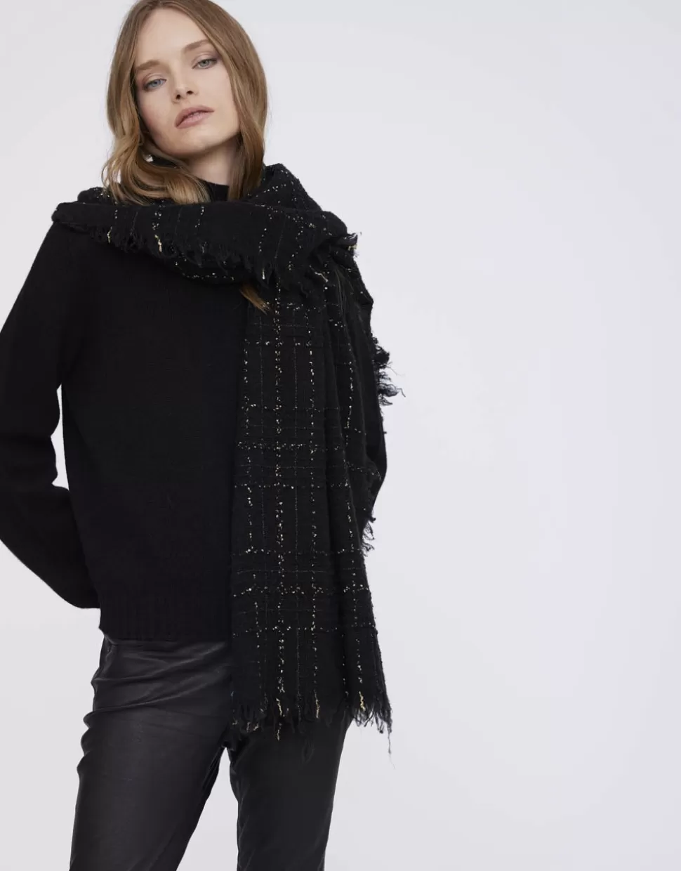Faliero Sarti Sciarpe Da Cerimonia>Sciarpa In Cashmere E Lana Vergine Con Effetto Boucle - Diletta