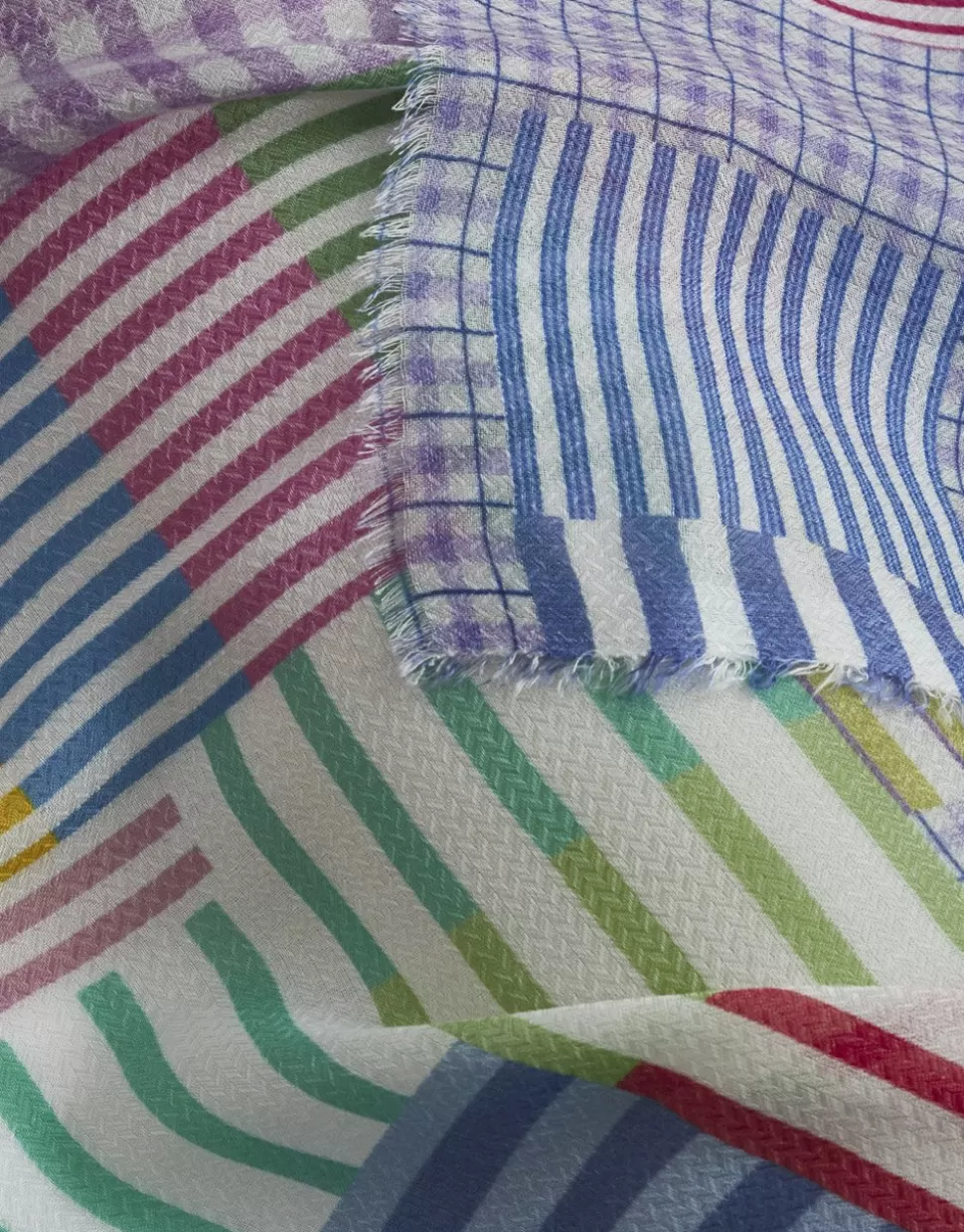 Faliero Sarti Sciarpe>Sciarpa Misto Seta - Multicolor Stripes