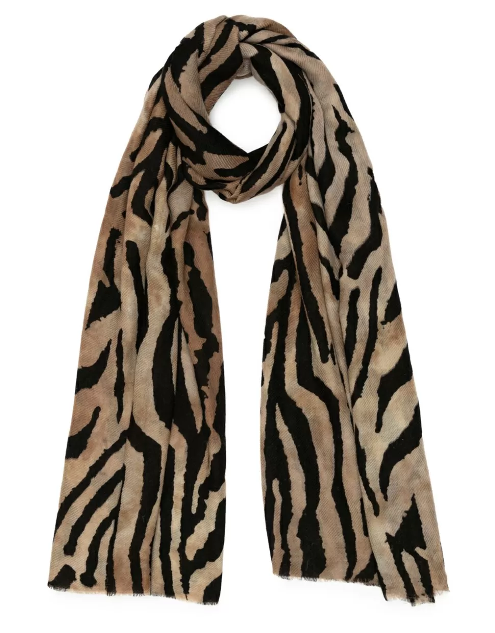 Faliero Sarti Sciarpe>Stola In Misto Lana E Cashmere In Stampa Animalier - Zebrina