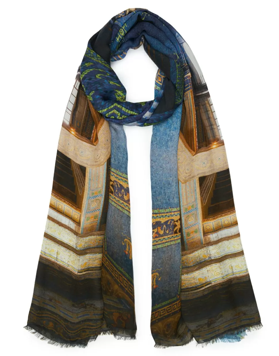 Faliero Sarti Sciarpe>Stola Stampata In Collaborazione Con Massimo Listri - New Hearst Castle